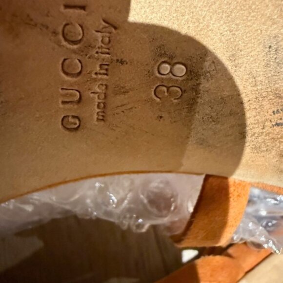 GUCCI Strap Sandals in orange with 3 inch heel. Size Eur 38 (US7, UK5) - Picture 2 of 4